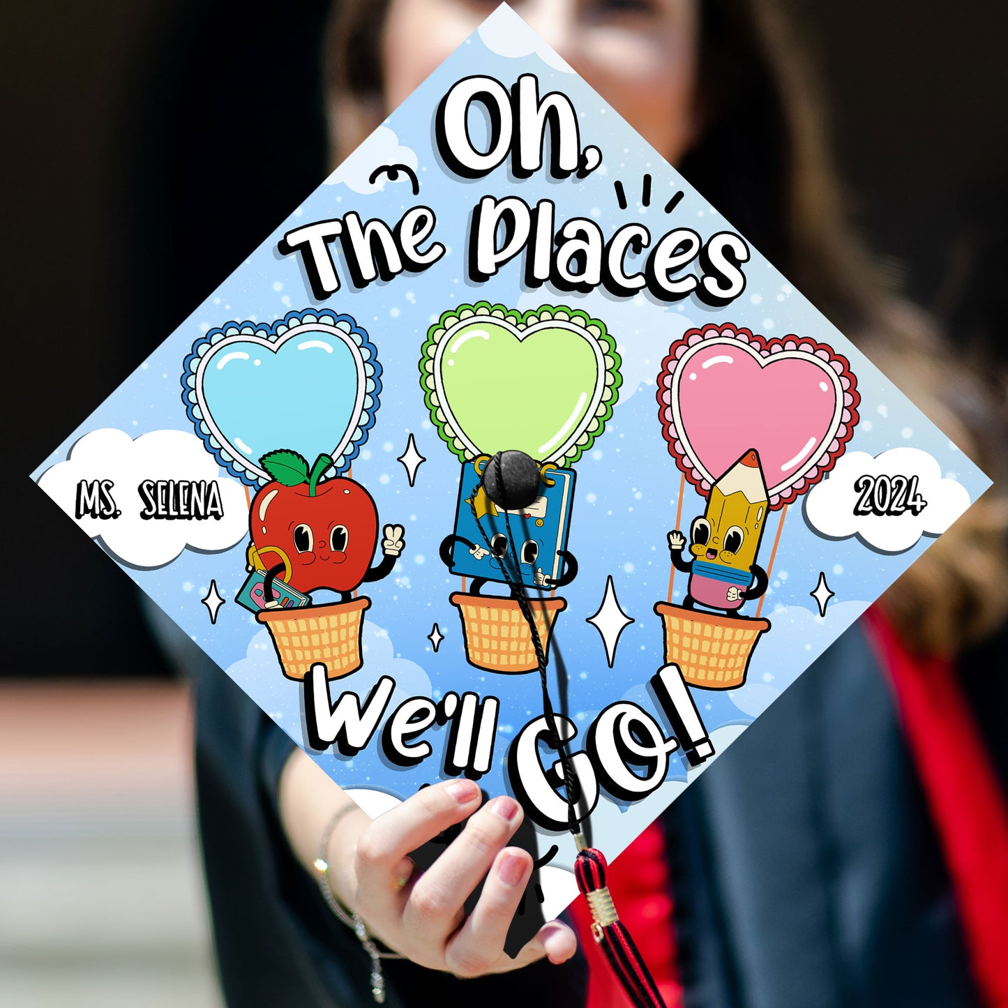 Kindergarten Teacher Graduation Cap Topper, Cute School Teacher Gift