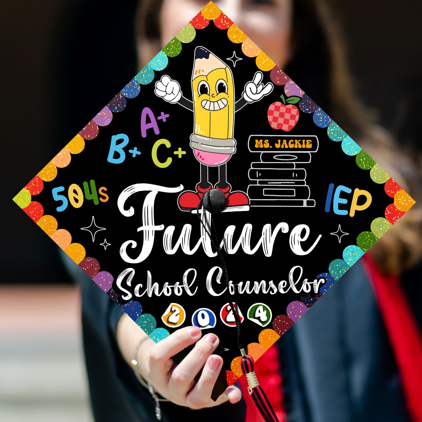 Future School Counselor Graduation Cap Topper, Cute School Teacher Gift