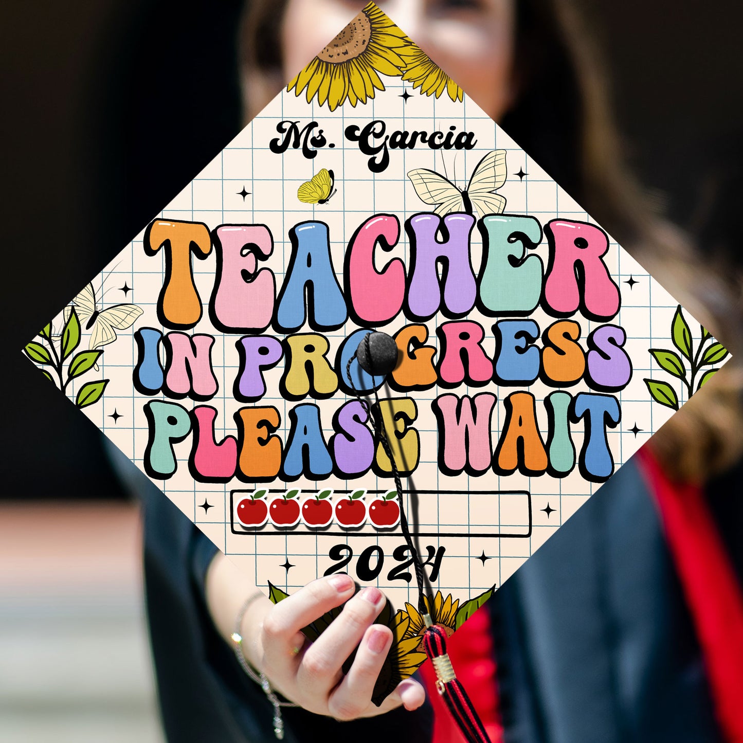 Future Teacher Graduation Cap Topper, Cute School Teacher Gift