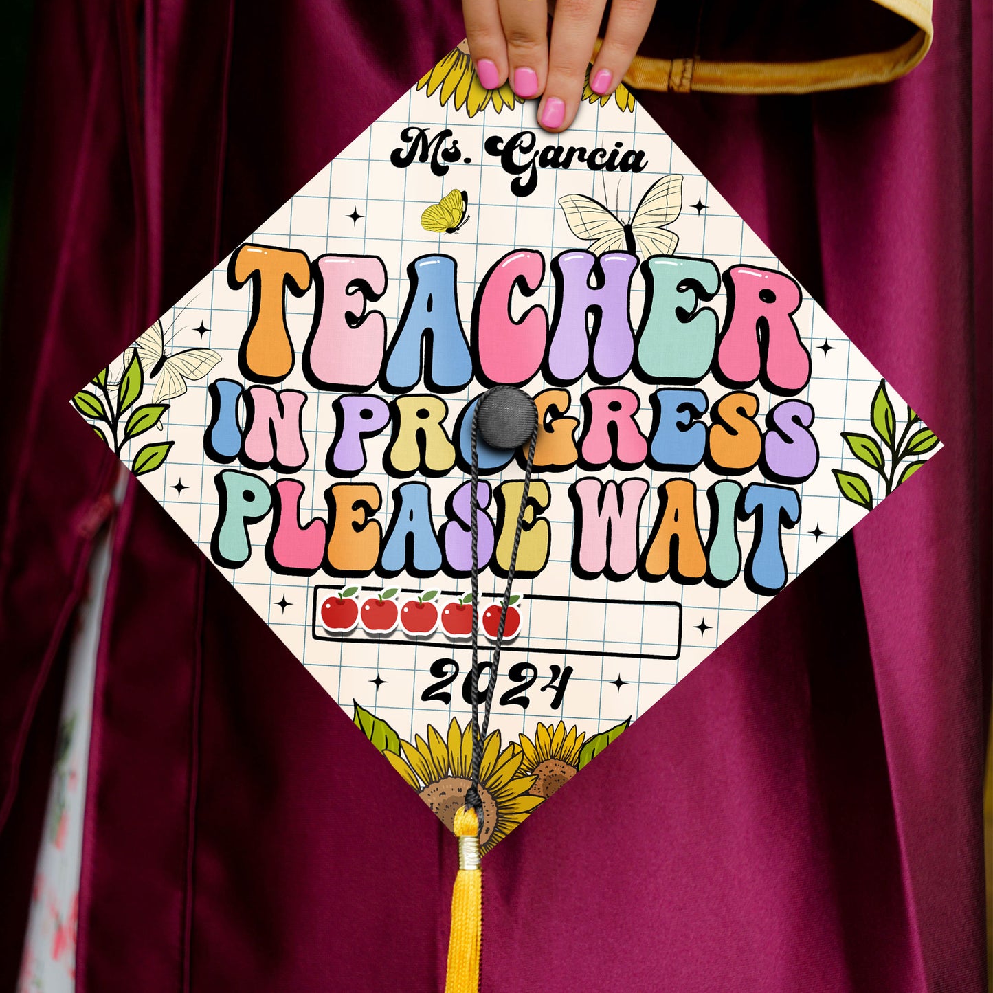 Future Teacher Graduation Cap Topper, Cute School Teacher Gift