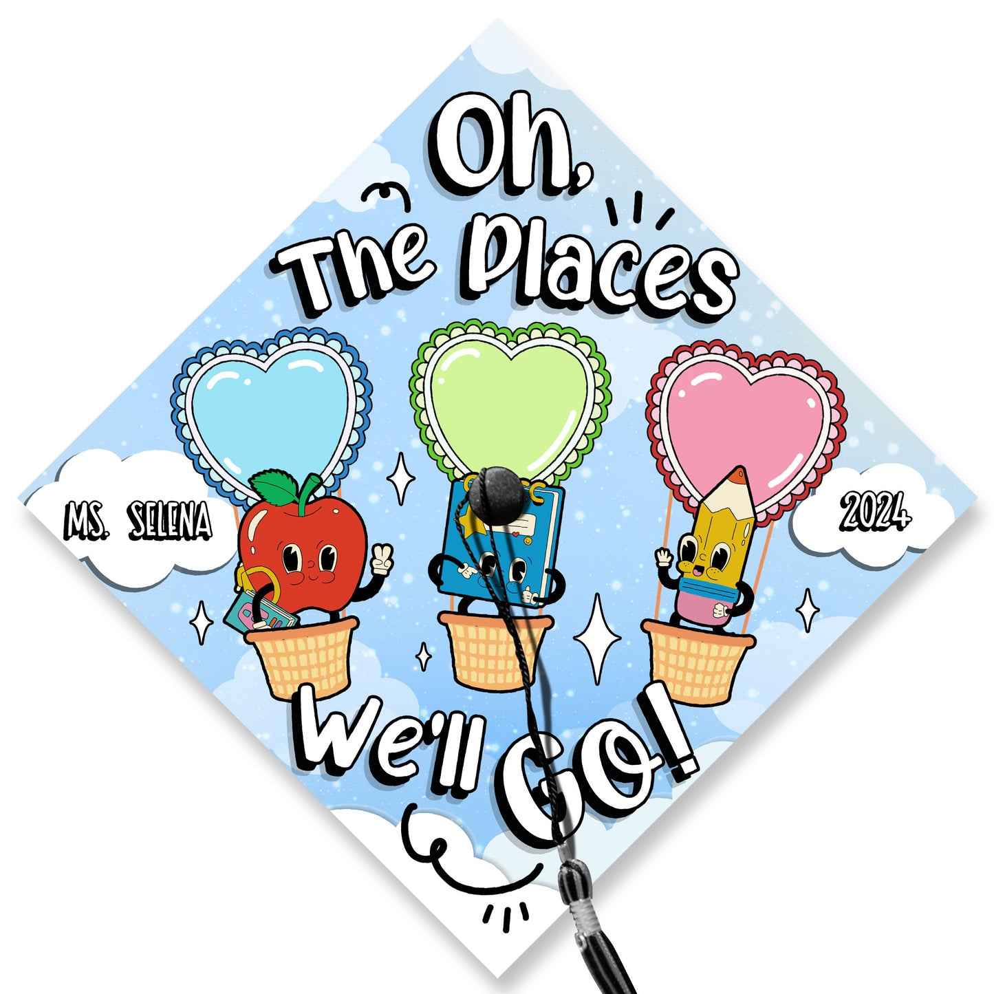 Kindergarten Teacher Graduation Cap Topper, Cute School Teacher Gift