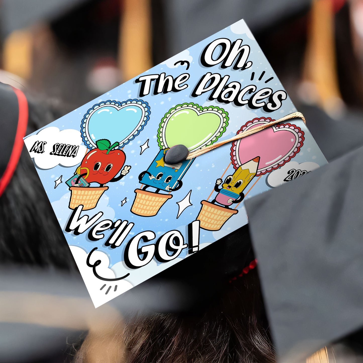 Kindergarten Teacher Graduation Cap Topper, Cute School Teacher Gift