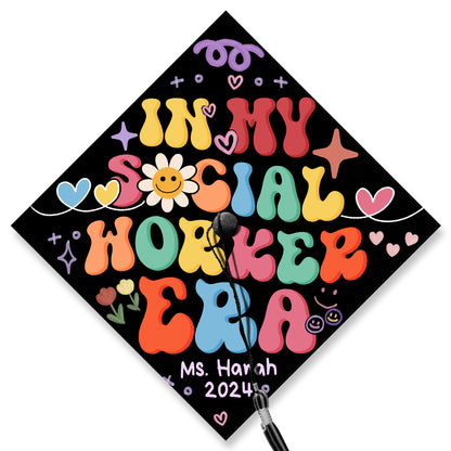 In My Social Worker Era Graduation Cap Topper, BSW School Graduation, Social Work Grad Cap Topper