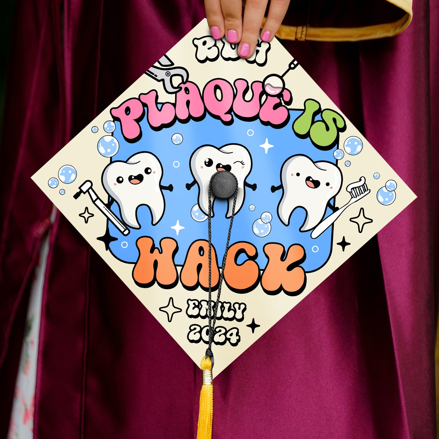 Funny Dental Hygiene Graduation Cap, Personalized RDH Grad Cap Topper, Future Dentist Gifts, Class Of 2024