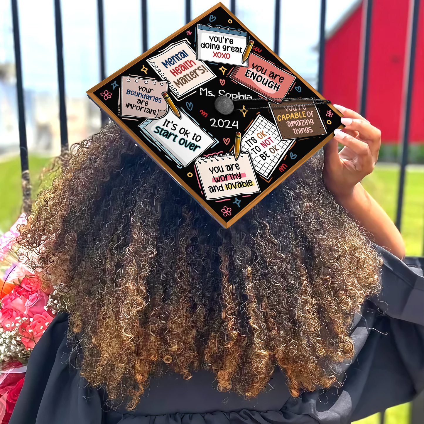 Personalized School Counselor Grad Cap Topper, Teacher Graduation Gifts