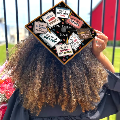 Personalized School Counselor Grad Cap Topper, Teacher Graduation Gifts