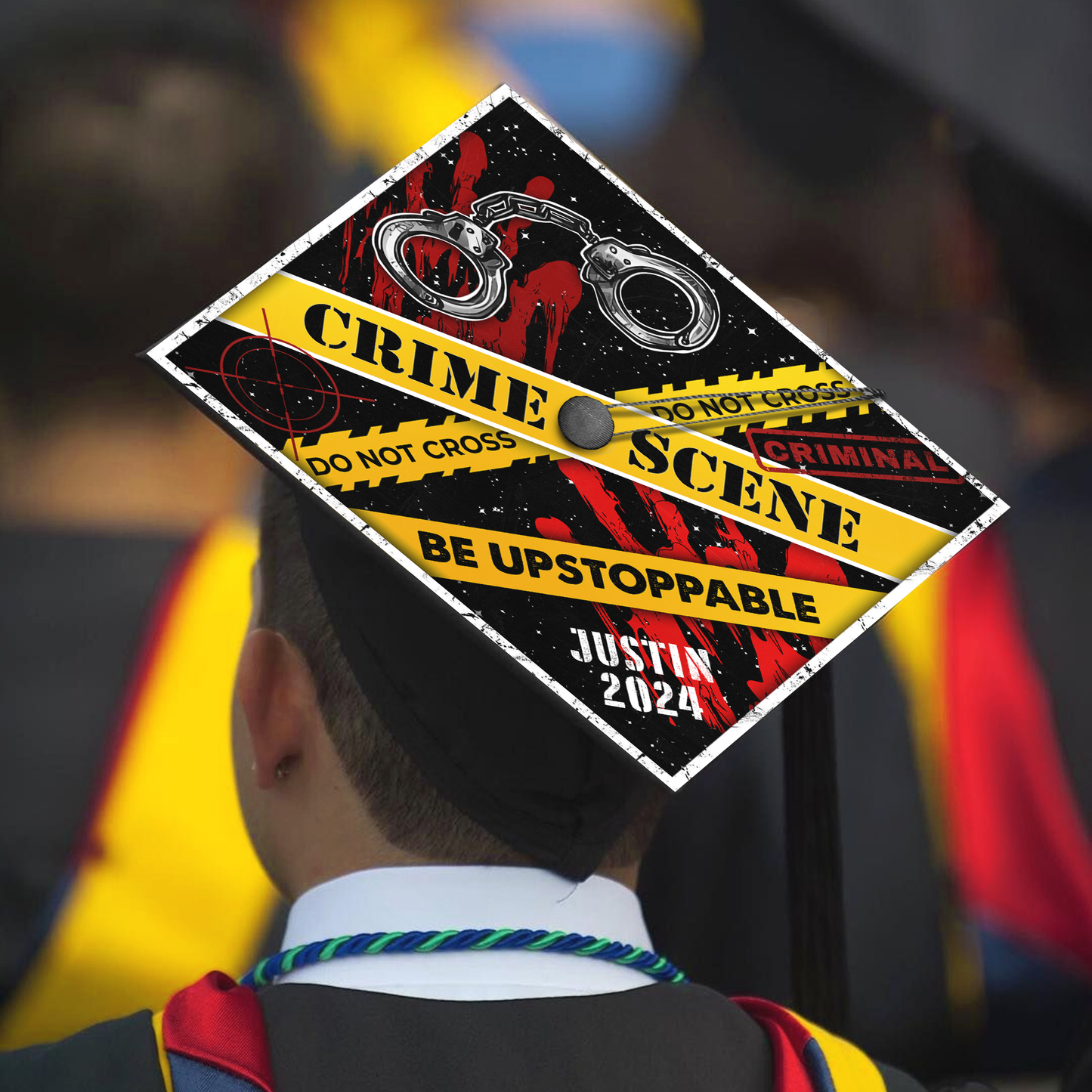 Personalized Crime Scene Grad Cap, Future Police Officer Graduation Cap Topper