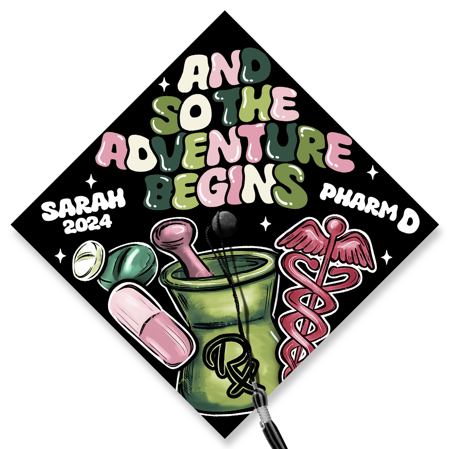 And So The Adventure Begins Graduation Cap, Pharmacy Graduation Gifts, Class Of 2024