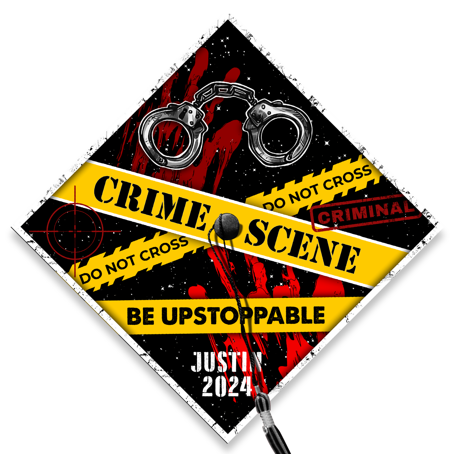 Personalized Crime Scene Grad Cap, Future Police Officer Graduation Cap Topper