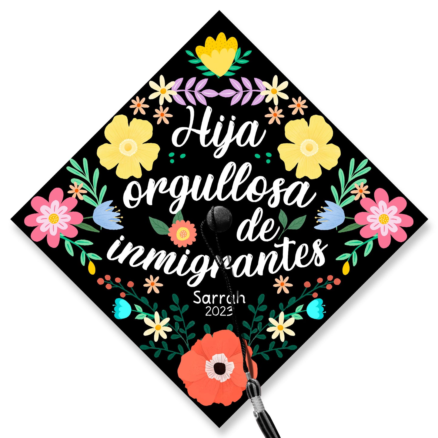 Personalized Mexican Graduation Cap Topper, Latina Grad Cap Topper, Spanish Graduation Decoration for Class of 2024