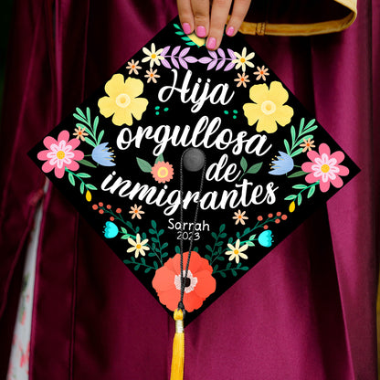 Personalized Mexican Graduation Cap Topper, Latina Grad Cap Topper, Spanish Graduation Decoration for Class of 2024