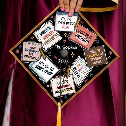 Personalized School Counselor Grad Cap Topper, Teacher Graduation Gifts