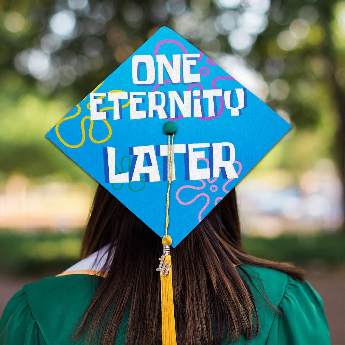 One Eternity Later Grad Cap Topper, Funny Graduation Cap Decor, Class of 2024