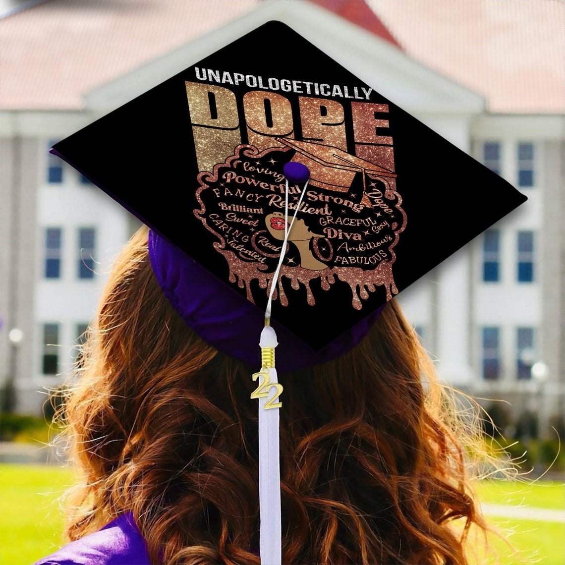 Unapologetically Dope Black Girl Grad Cap Topper, Gifts For Black Queen, Class of 2024