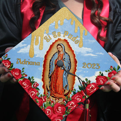 Sí Se Pudo Guadalupe Graduation Cap Decoration, Gifts for Latina, Class of 2024