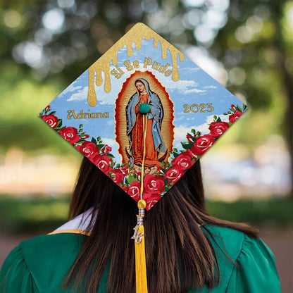 Sí Se Pudo Guadalupe Graduation Cap Decoration, Gifts for Latina, Class of 2024