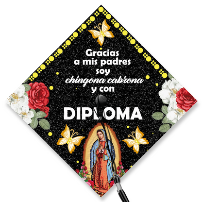 Chingona Cabrona y con Diploma Guadalupe Graduation Cap Decoration, Gifts for Hispanic.